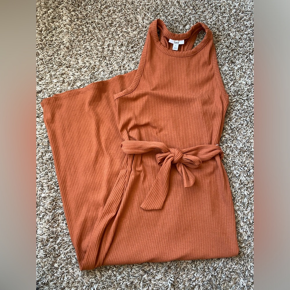Bar III Rust Midi Dress with Slits Size Large